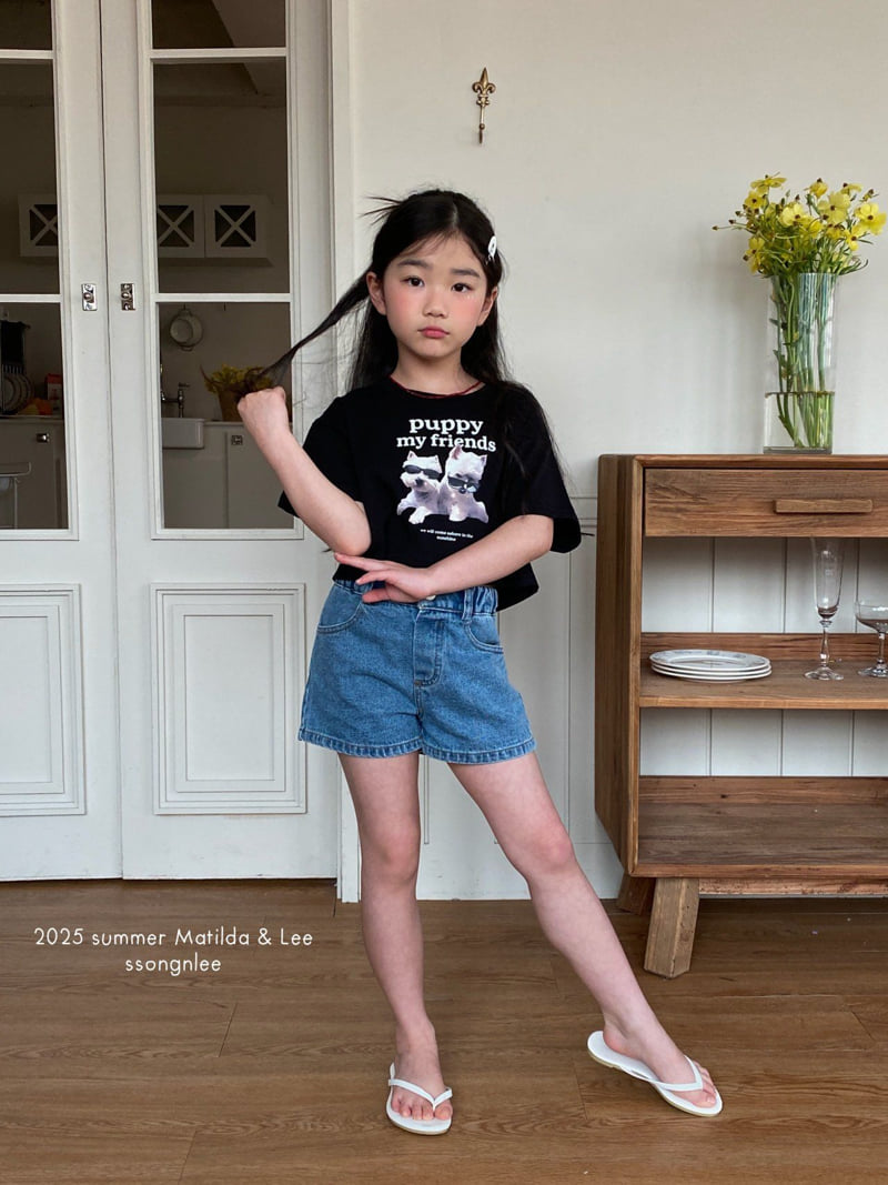 Matilda & Lee - Korean Children Fashion - #childrensboutique - Label Denim Shorts - 3