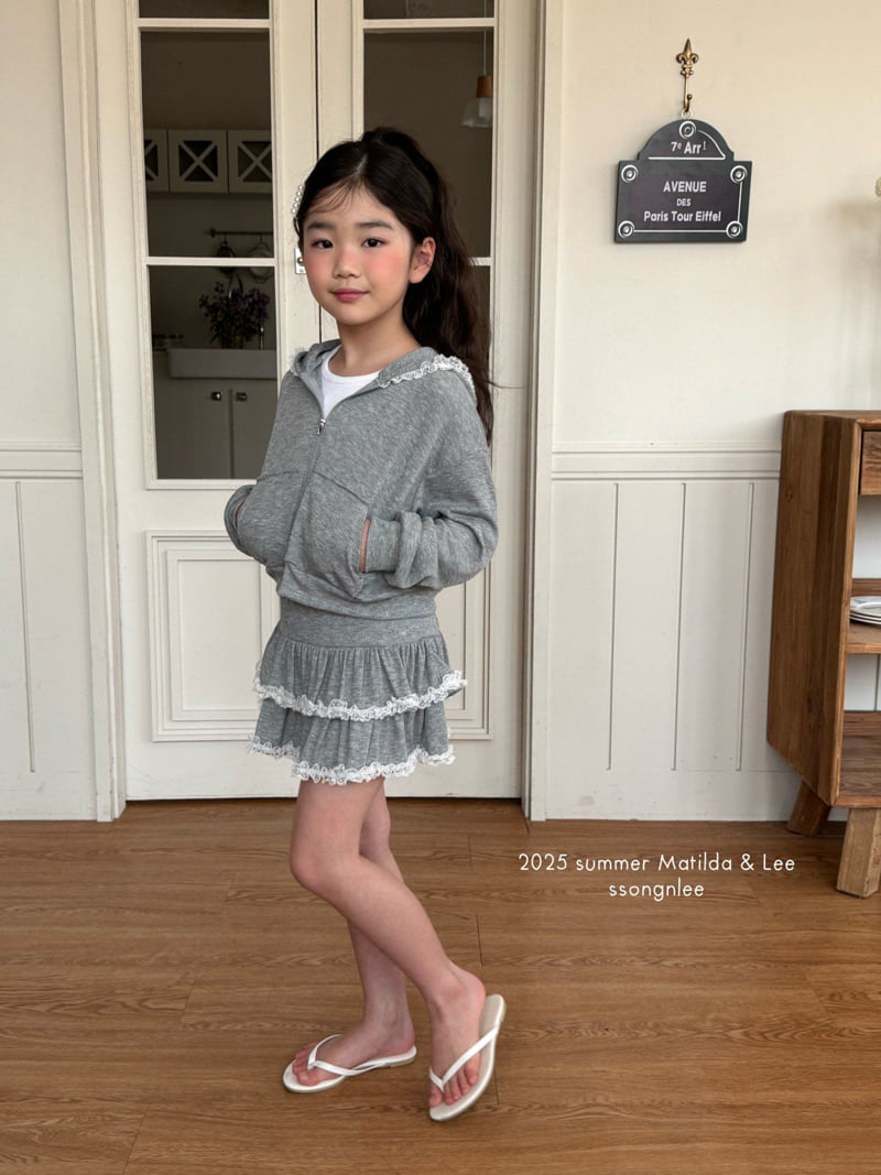 Matilda & Lee - Korean Children Fashion - #childrensboutique - Frill Hoodie Zip-up - 12