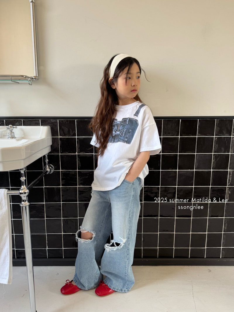 Matilda & Lee - Korean Children Fashion - #designkidswear - Denim Strap Tee - 12