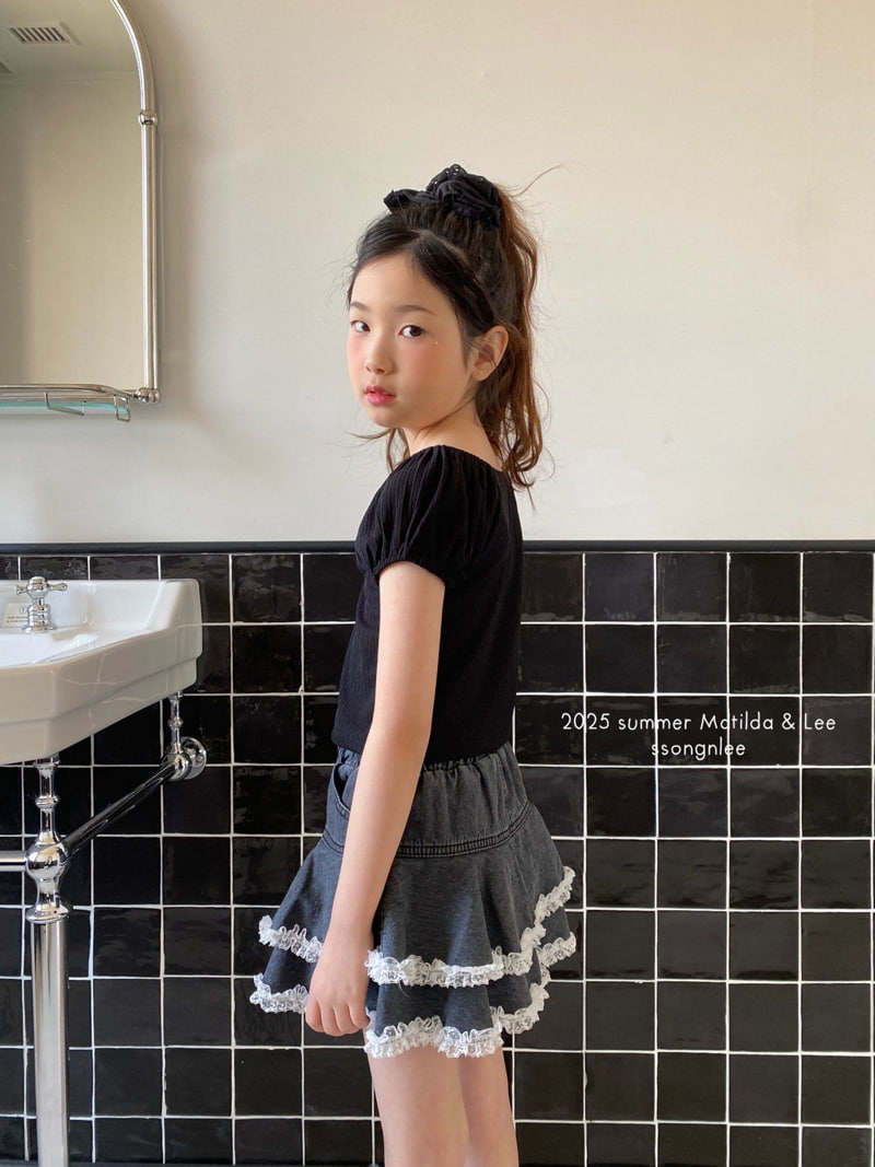 Matilda & Lee - Korean Children Fashion - #designkidswear - Ribbon Shrink Cropped Tee - 6