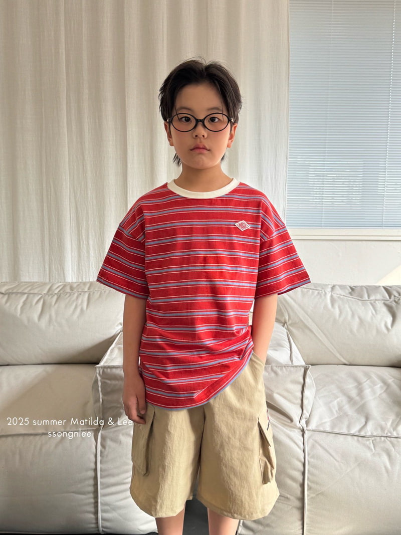 Matilda & Lee - Korean Children Fashion - #designkidswear - Emblem Stripe Tee - 5