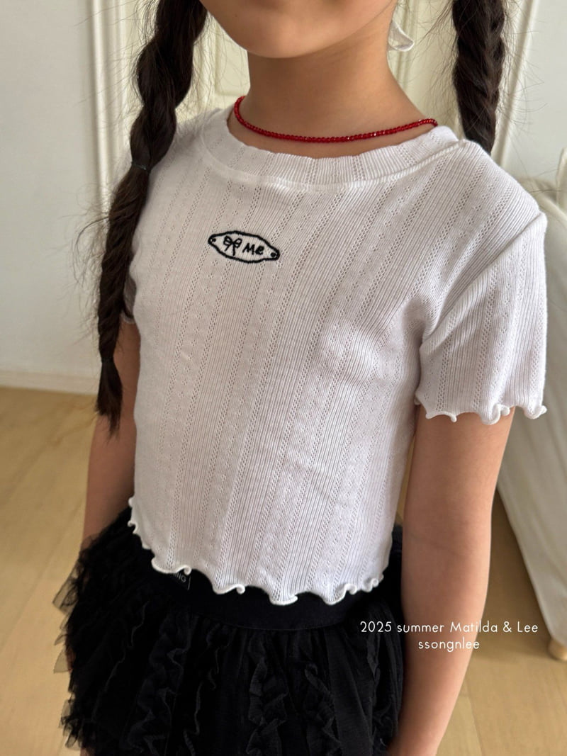 Matilda & Lee - Korean Children Fashion - #designkidswear - Eyelet Ribbon Tee - 3