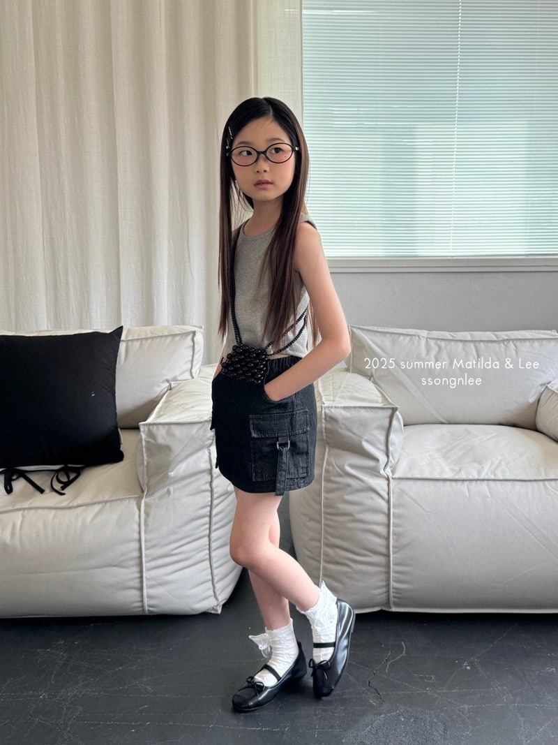 Matilda & Lee - Korean Children Fashion - #discoveringself - D-Ring Cargo Denim Skirt - 11