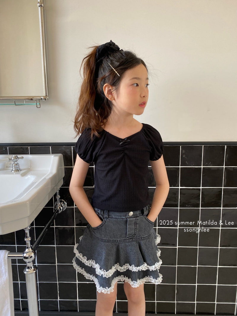 Matilda & Lee - Korean Children Fashion - #discoveringself - Ribbon Shrink Cropped Tee - 7