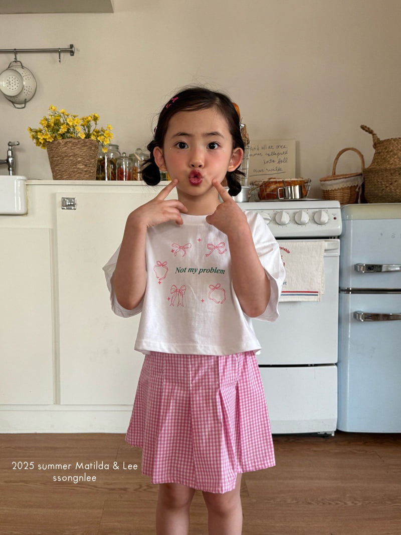 Matilda & Lee - Korean Children Fashion - #designkidswear - Ribbon Check Skirt Set - 4