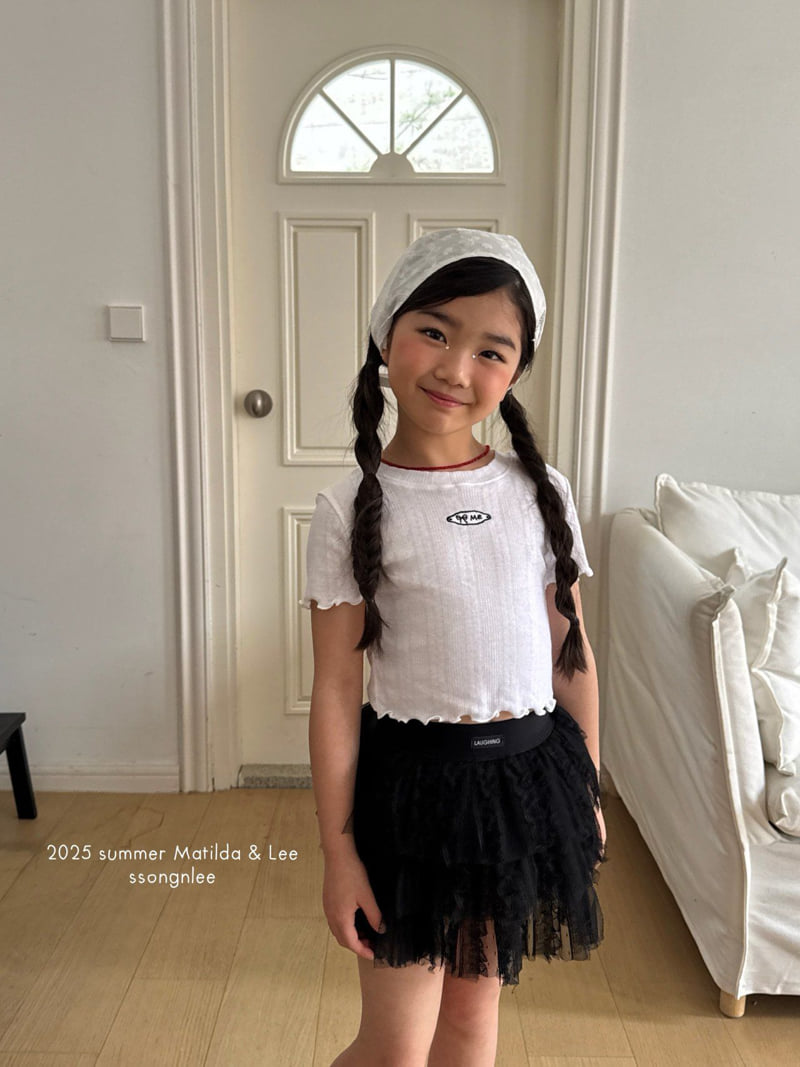 Matilda & Lee - Korean Children Fashion - #designkidswear - Eyelet Ribbon Tee - 4