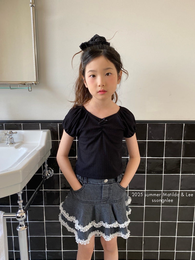 Matilda & Lee - Korean Children Fashion - #fashionkids - Ribbon Shrink Cropped Tee - 8