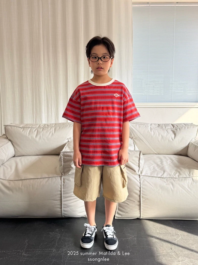 Matilda & Lee - Korean Children Fashion - #fashionkids - Emblem Stripe Tee - 7
