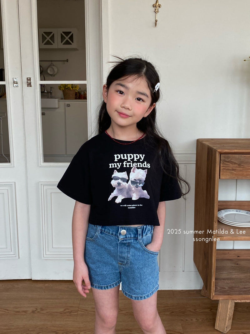 Matilda & Lee - Korean Children Fashion - #fashionkids - Label Denim Shorts - 6