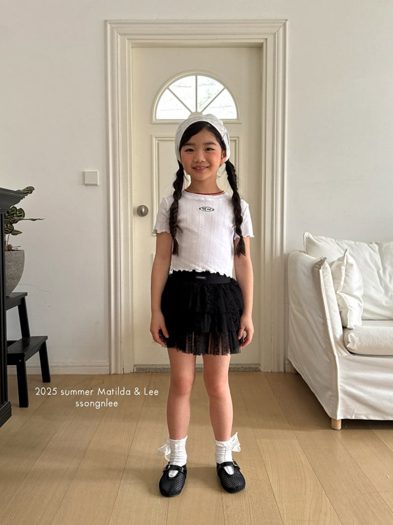 Matilda & Lee - Korean Children Fashion - #fashionkids - Eyelet Ribbon Tee - 5