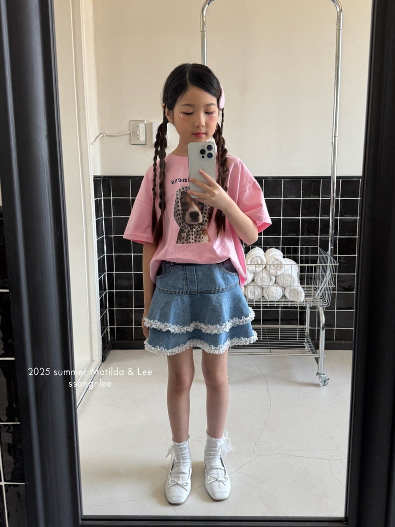 Matilda & Lee - Korean Children Fashion - #fashionkids - Lace Denim Skirt - 4