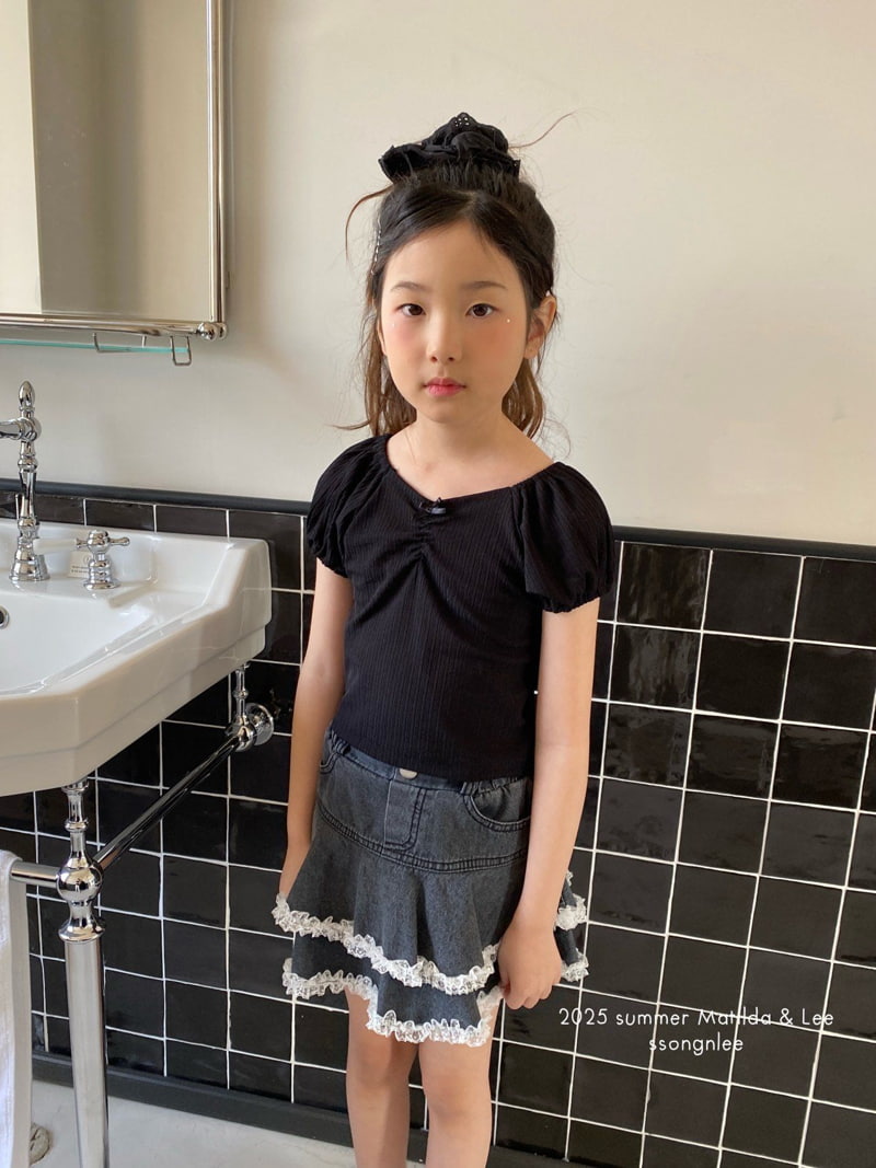 Matilda & Lee - Korean Children Fashion - #kidsshorts - Ribbon Shrink Cropped Tee - 9