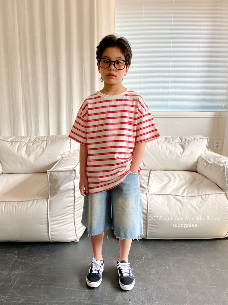 Matilda & Lee - Korean Children Fashion - #kidsshorts - Good Day Stripe Tee - 3