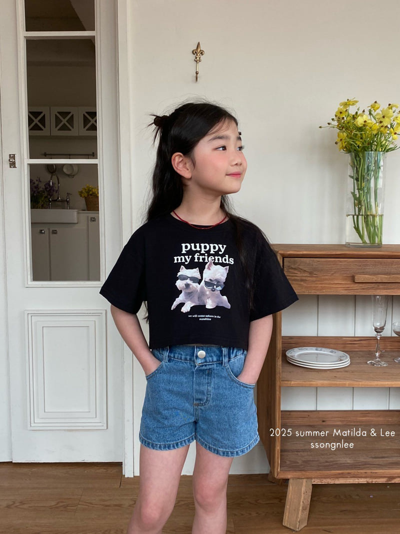Matilda & Lee - Korean Children Fashion - #kidsshorts - Label Denim Shorts - 7