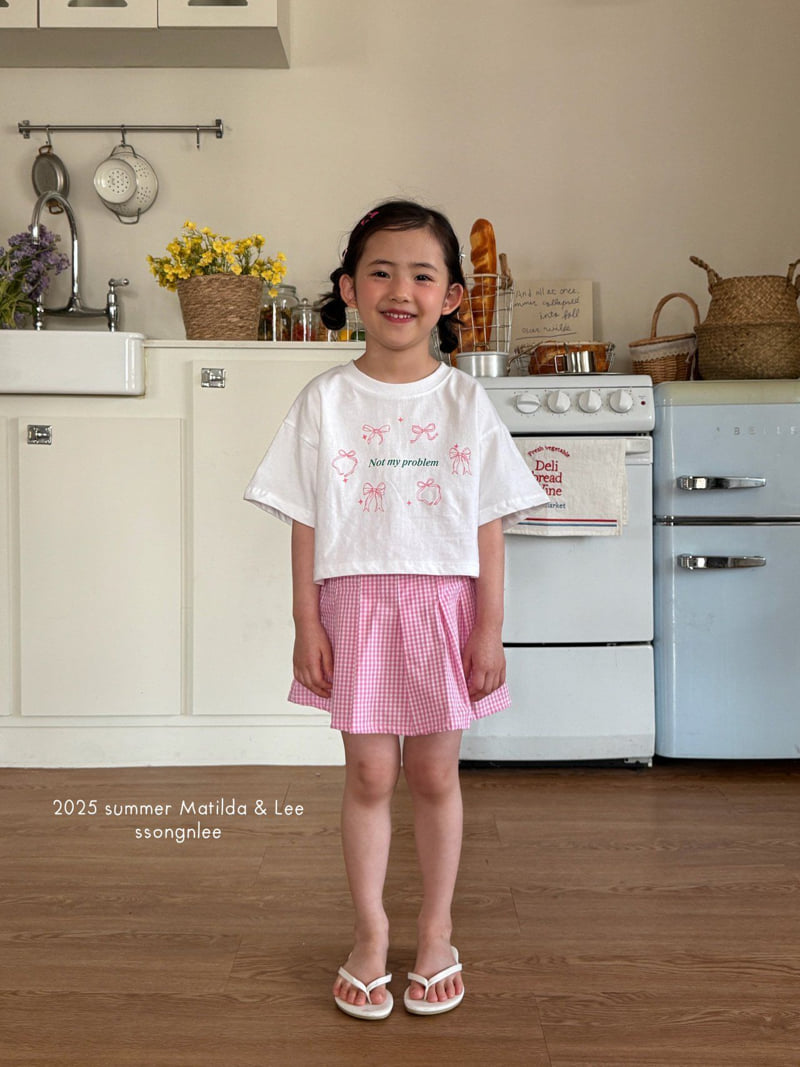 Matilda & Lee - Korean Children Fashion - #kidsshorts - Ribbon Check Skirt Set - 6