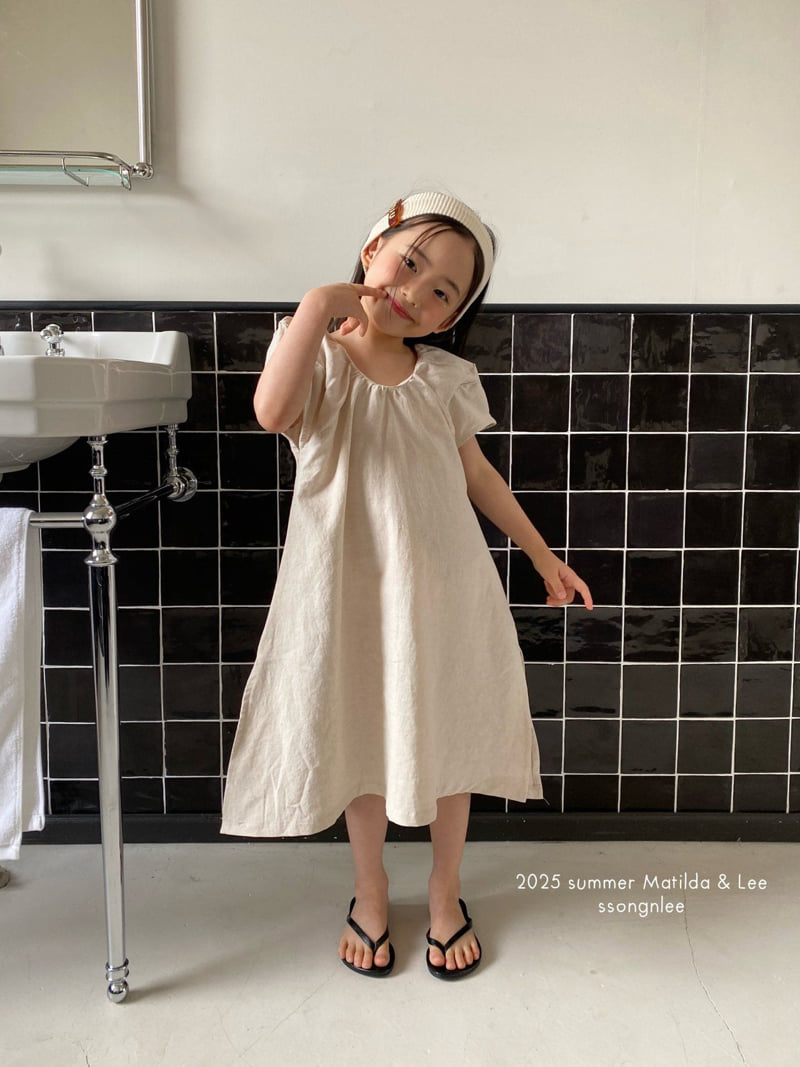 Matilda & Lee - Korean Children Fashion - #kidsshorts - Linen Puff Dress - 3