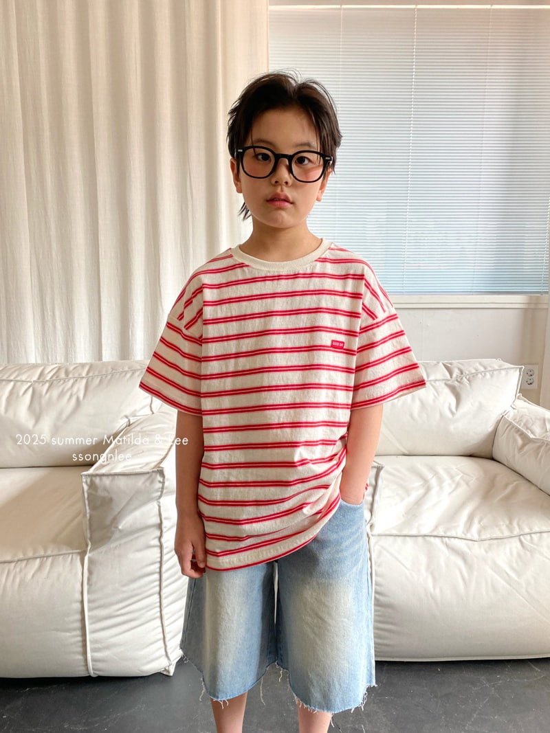 Matilda & Lee - Korean Children Fashion - #kidsshorts - Good Day Stripe Tee - 4