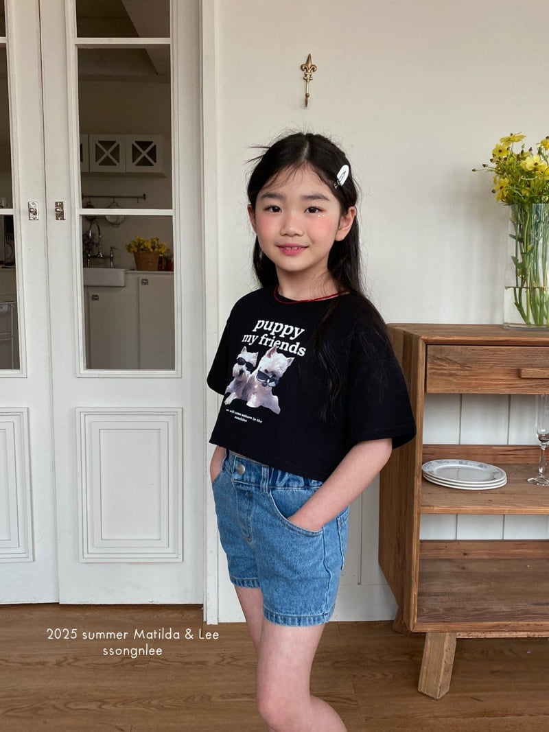 Matilda & Lee - Korean Children Fashion - #kidsstore - Label Denim Shorts - 8