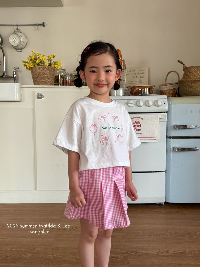 Matilda & Lee - Korean Children Fashion - #kidsstore - Ribbon Check Skirt Set - 7