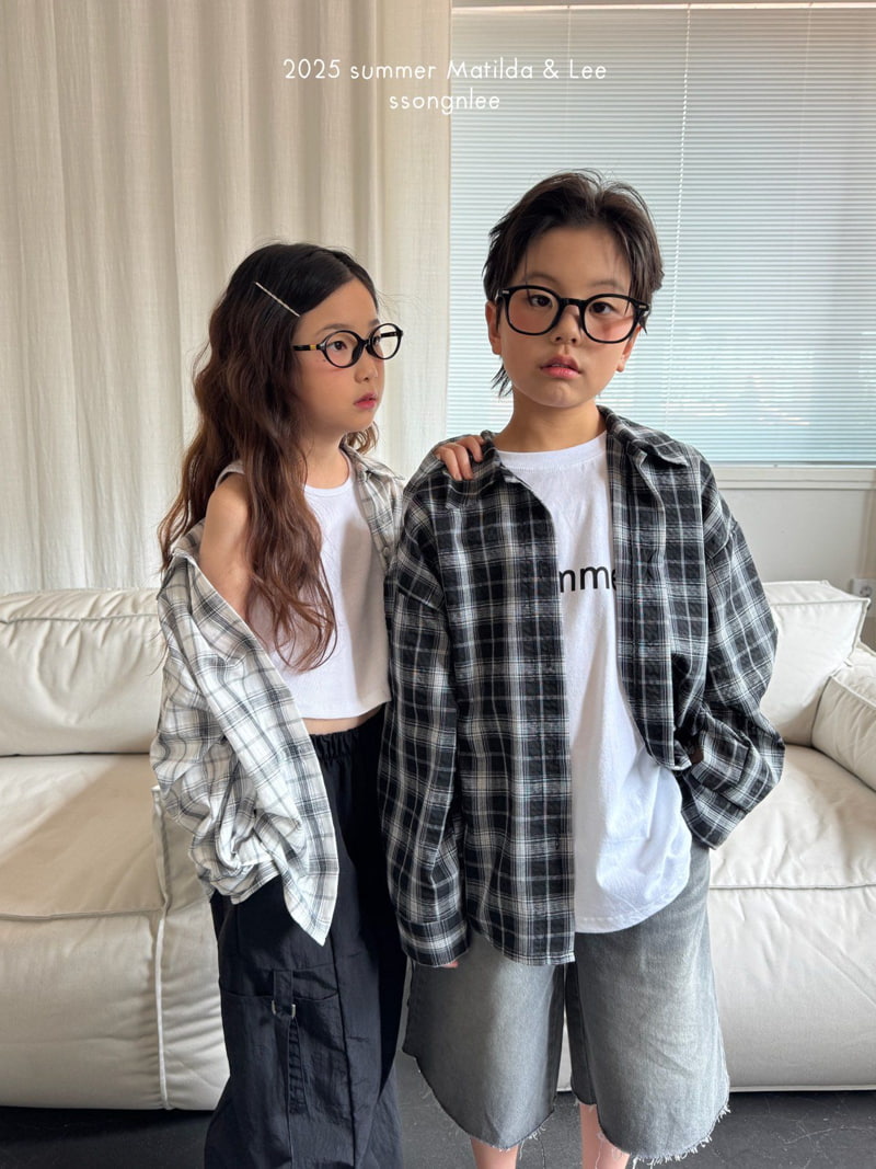 Matilda & Lee - Korean Children Fashion - #kidzfashiontrend - Summer Checked Shirt - 12