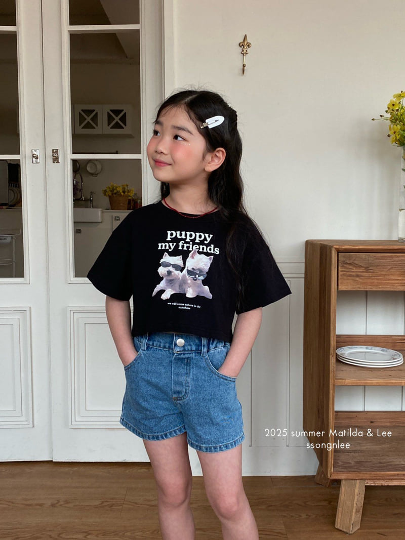 Matilda & Lee - Korean Children Fashion - #kidzfashiontrend - Label Denim Shorts - 9