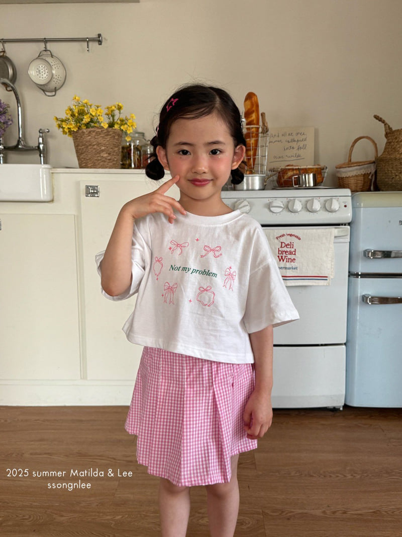 Matilda & Lee - Korean Children Fashion - #kidzfashiontrend - Ribbon Check Skirt Set - 8