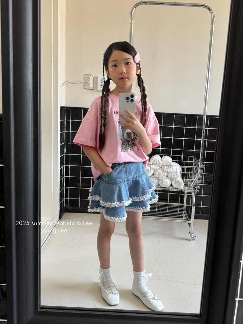 Matilda & Lee - Korean Children Fashion - #littlefashionista - Lace Denim Skirt - 8