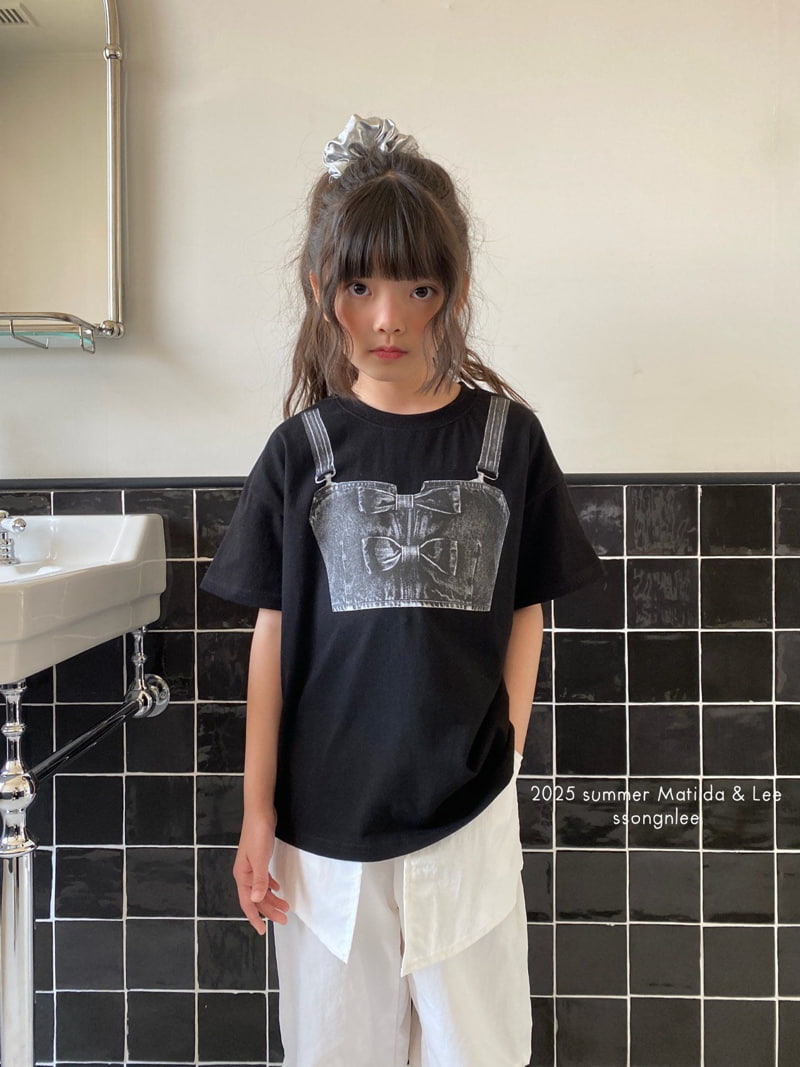 Matilda & Lee - Korean Children Fashion - #littlefashionista - Denim Strap Tee - 3