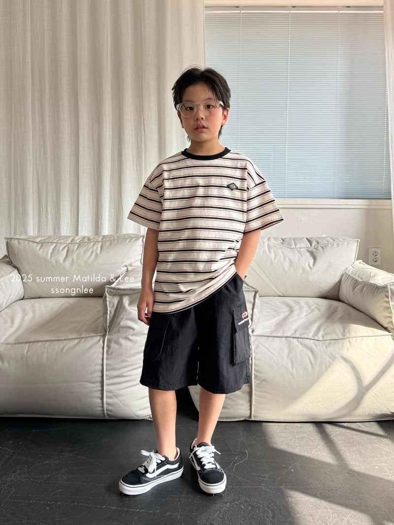 Matilda & Lee - Korean Children Fashion - #littlefashionista - Emblem Stripe Tee - 12