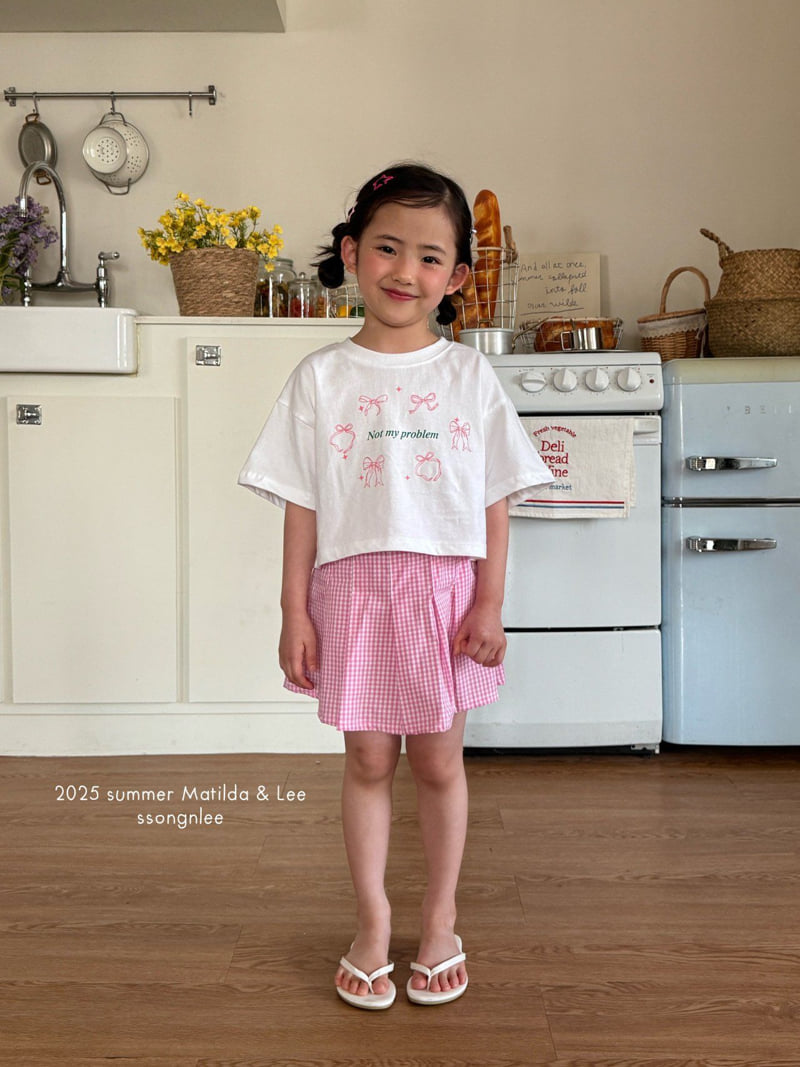 Matilda & Lee - Korean Children Fashion - #littlefashionista - Ribbon Check Skirt Set - 10