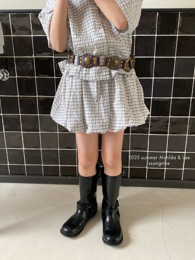 Matilda & Lee - Korean Children Fashion - #littlefashionista - Check Balloon Skirt