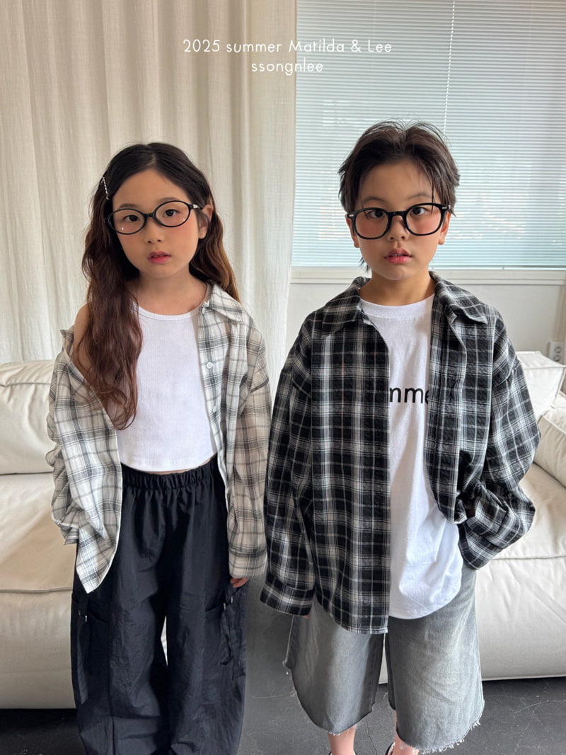 Matilda & Lee - Korean Children Fashion - #magicofchildhood - Summer Checked Shirt