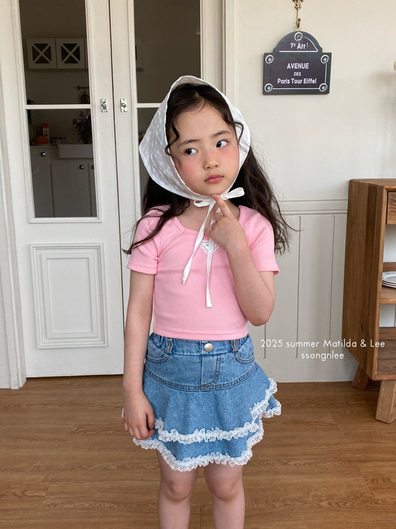 Matilda & Lee - Korean Children Fashion - #magicofchildhood - Triangle Lace Tee - 3