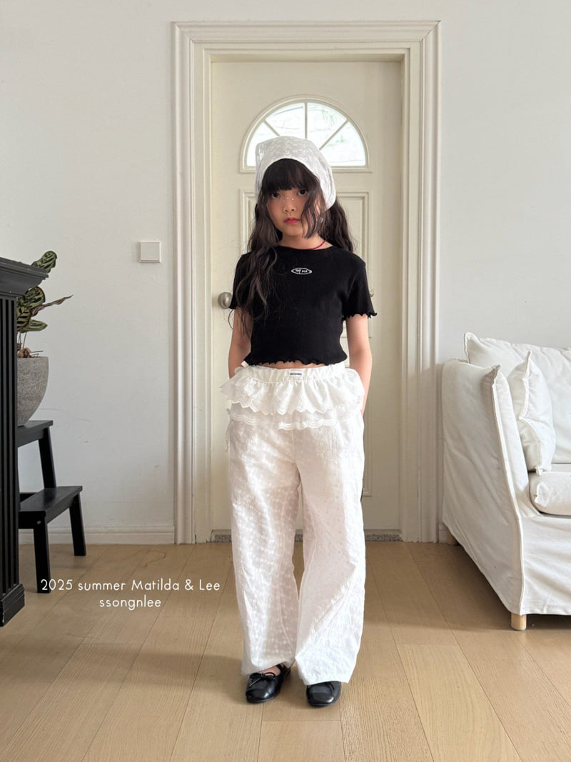 Matilda & Lee - Korean Children Fashion - #magicofchildhood - Eyelet Ribbon Tee - 11