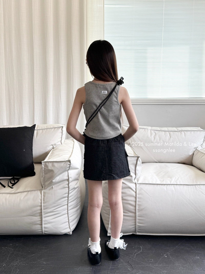 Matilda & Lee - Korean Children Fashion - #minifashionista - D-Ring Cargo Denim Skirt - 3