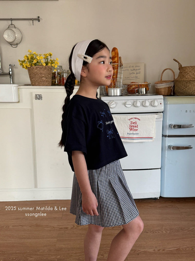 Matilda & Lee - Korean Children Fashion - #minifashionista - Ribbon Check Skirt Set - 12