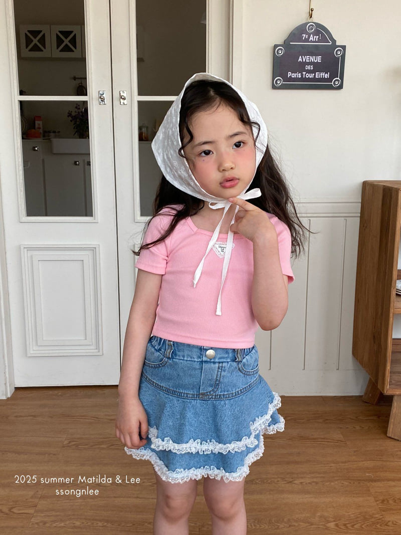 Matilda & Lee - Korean Children Fashion - #prettylittlegirls - Triangle Lace Tee - 5