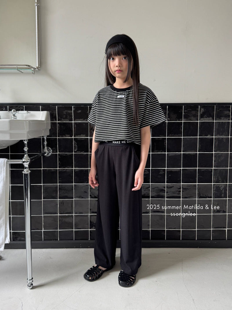 Matilda & Lee - Korean Children Fashion - #prettylittlegirls - Matilda Line Crop Tee - 12