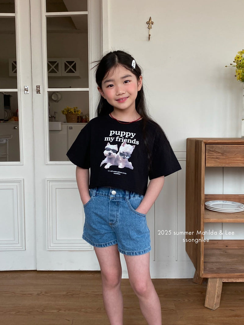 Matilda & Lee - Korean Children Fashion - #stylishchildhood - Label Denim Shorts