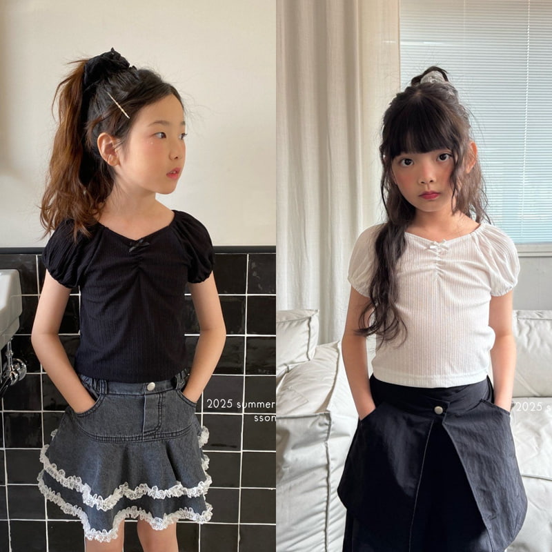 Matilda & Lee - Korean Children Fashion - #todddlerfashion - Ribbon Shrink Cropped Tee