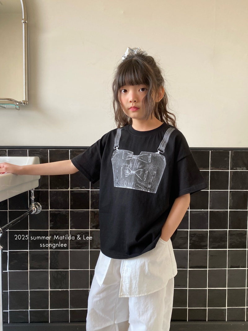 Matilda & Lee - Korean Children Fashion - #toddlerclothing - Denim Strap Tee - 8