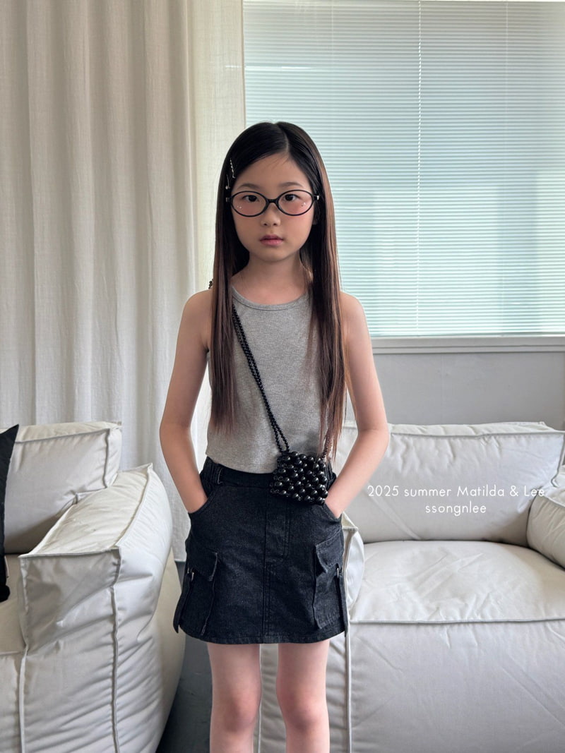Matilda & Lee - Korean Children Fashion - #toddlerclothing - D-Ring Cargo Denim Skirt - 6