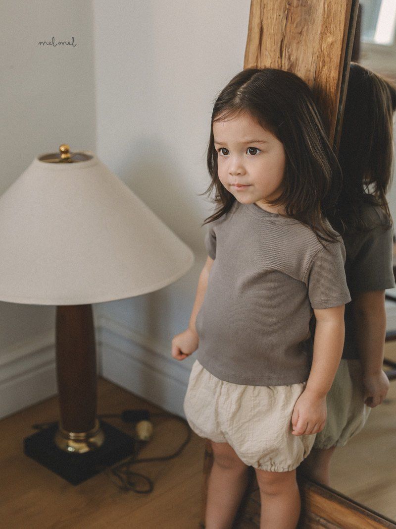 Melmel - Korean Children Fashion - #childofig - Rib Short Sleeve Tee