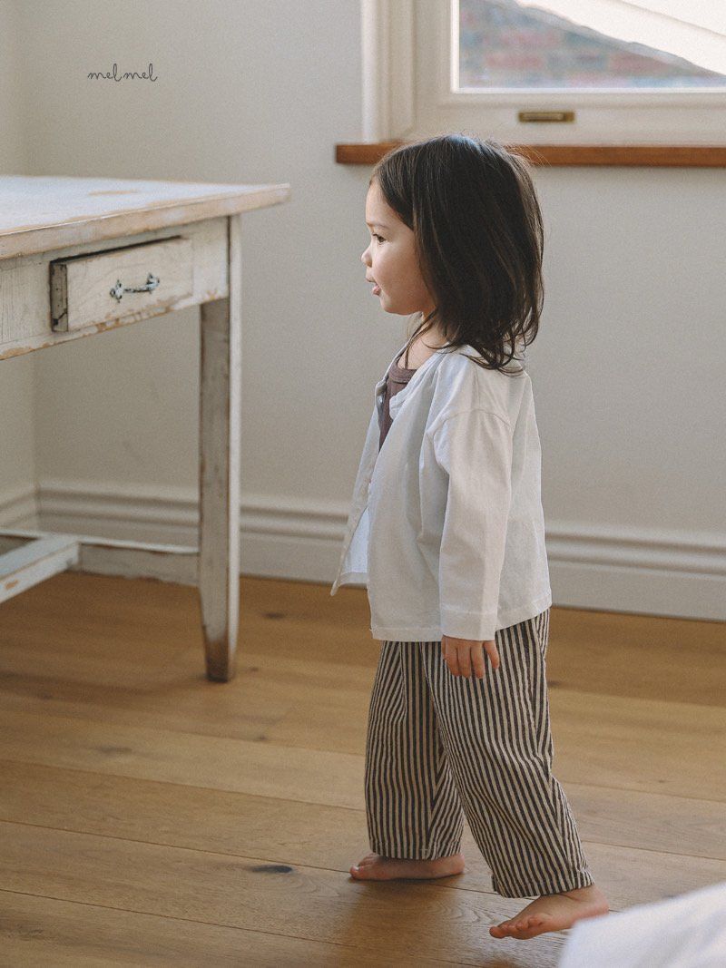 Melmel - Korean Children Fashion - #childrensboutique - Stripe Hip Pocket Pants - 10
