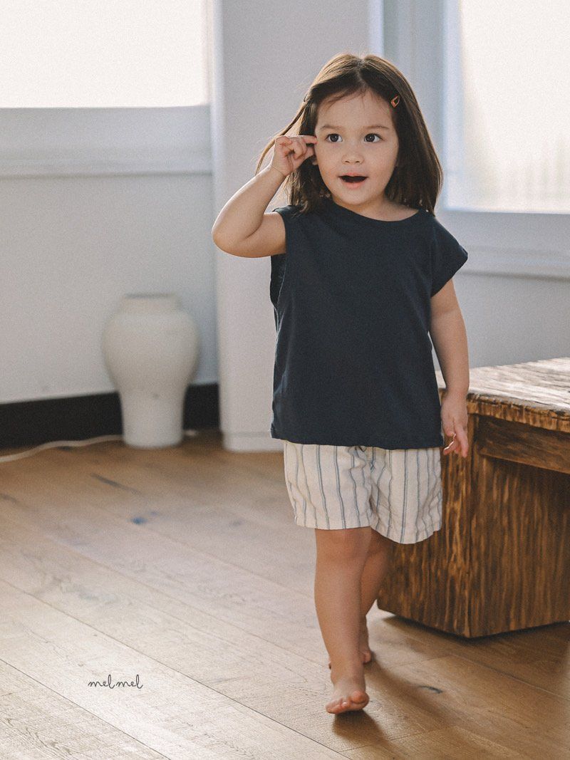 Melmel - Korean Children Fashion - #childrensboutique - Stripe Cotton Shorts