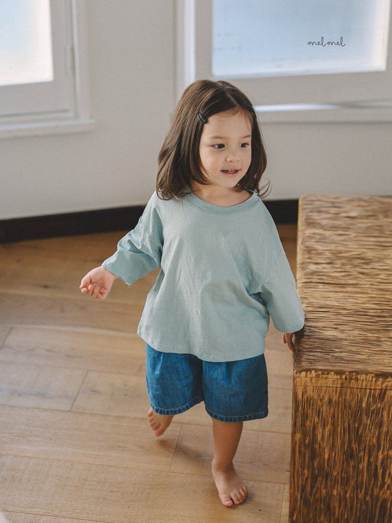 Melmel - Korean Children Fashion - #designkidswear - Pintuck Denim Shorts
