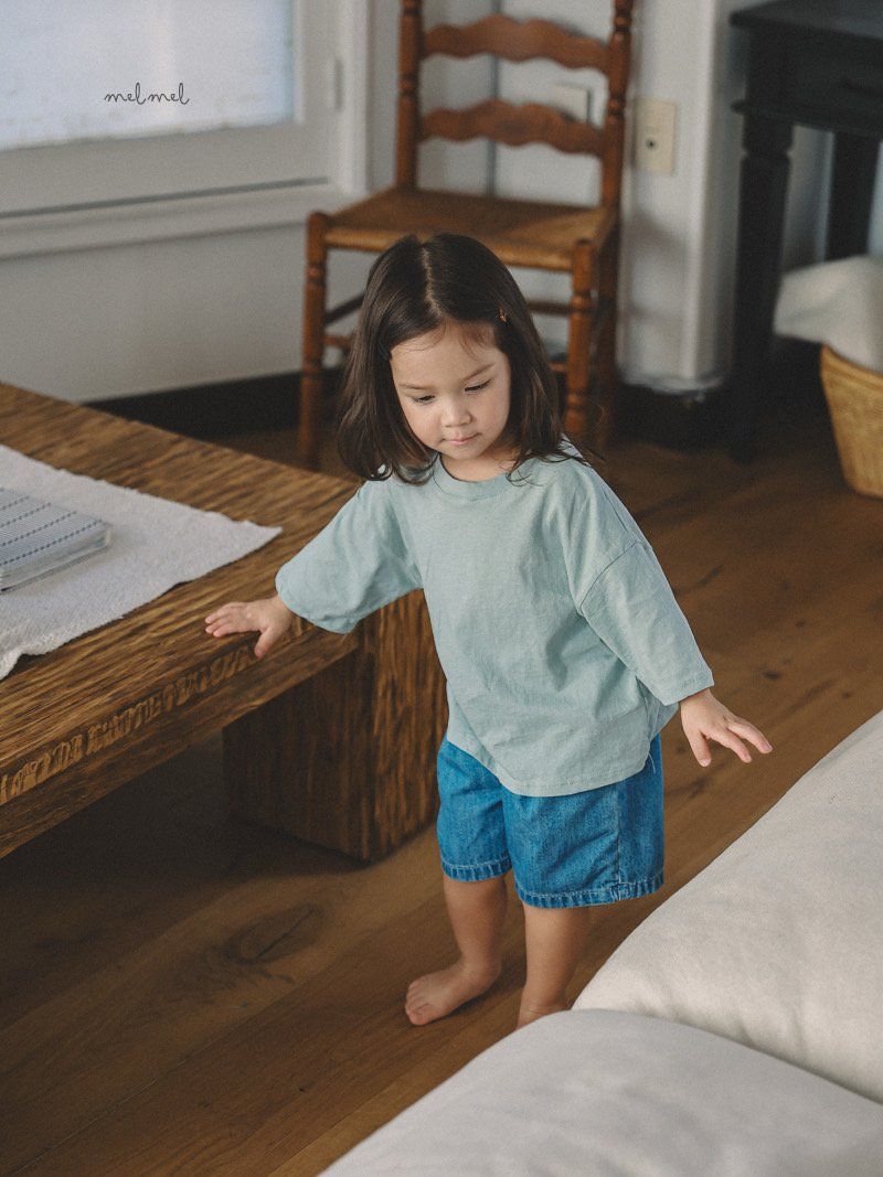 Melmel - Korean Children Fashion - #fashionkids - Pintuck Denim Shorts - 3