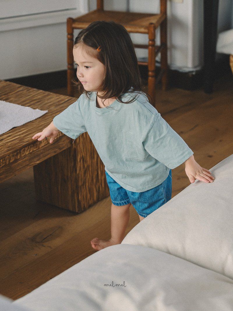 Melmel - Korean Children Fashion - #fashionkids - Pintuck Denim Shorts - 4