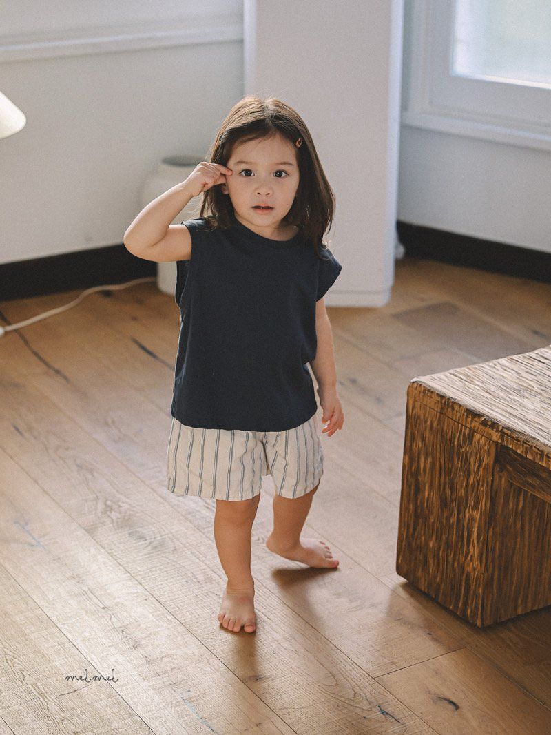 Melmel - Korean Children Fashion - #kidsstore - Stripe Cotton Shorts - 6