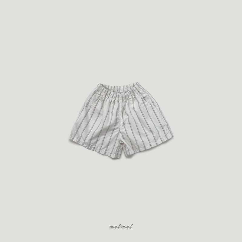 Melmel - Korean Children Fashion - #littlefashionista - Stripe Cotton Shorts - 9